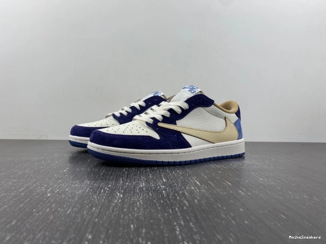 MaikeSneakers CUSTOM JORDAN AIR 1 X TRAVIS SCOTT DM7866-808 0810